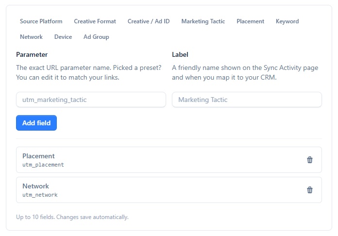 Capture any parameter you need